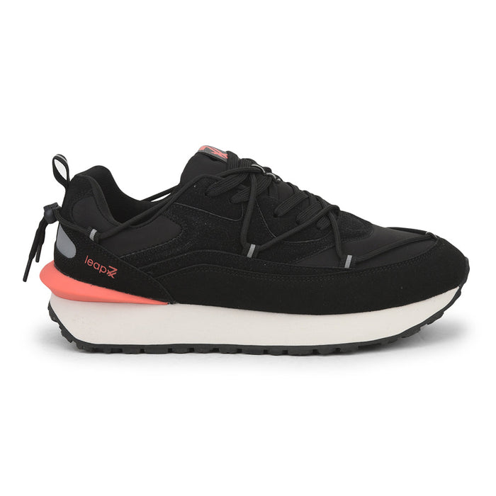 Leap7x Sports Lacing Running Shoes For Men (Black) XL-TG-5 By Liberty