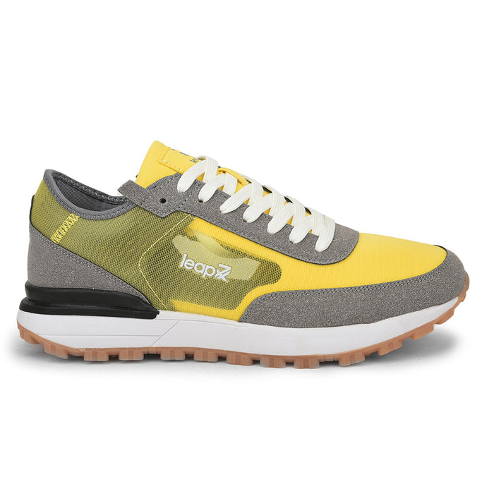 Leap7x Sports Lacing Running Shoes For Men (Yellow) XL-TG-3 By Liberty
