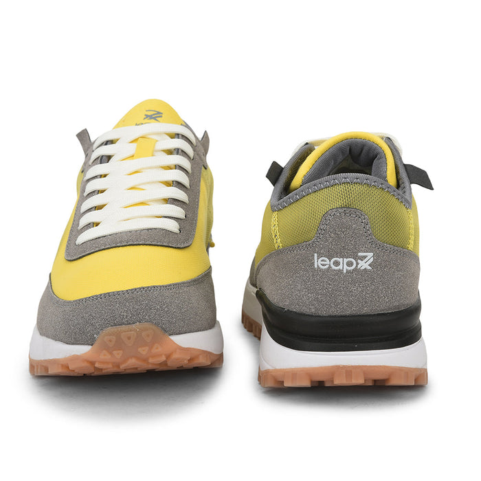Leap7x Sports Lacing Running Shoes For Men (Yellow) XL-TG-3 By Liberty
