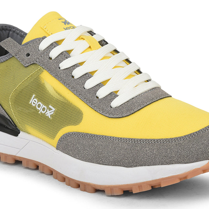 Leap7x Sports Lacing Running Shoes For Men (Yellow) XL-TG-3 By Liberty