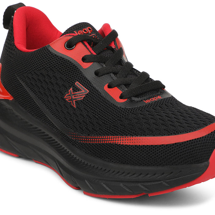 Leap7X TRIPPER Red Sports Lacing Running Shoes for Kids by Liberty
