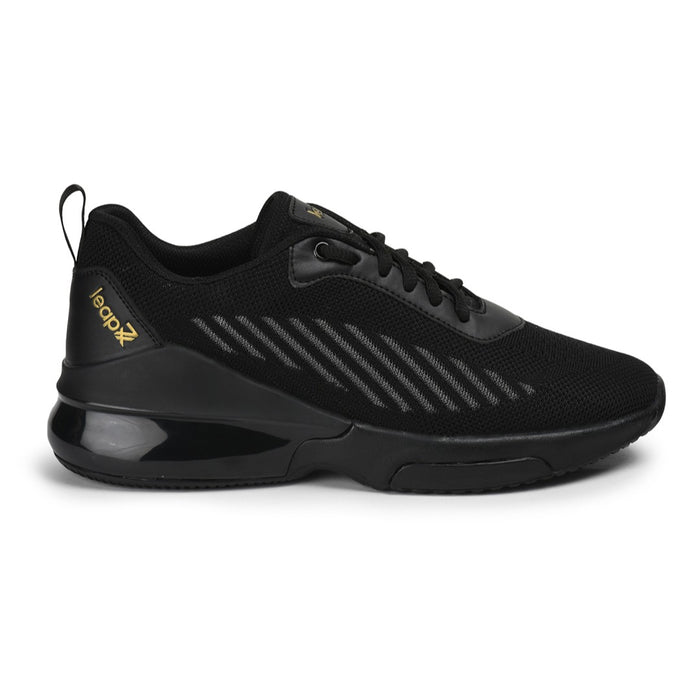 Leap7X Virat Men Black Sports Lacing Shoes By Liberty