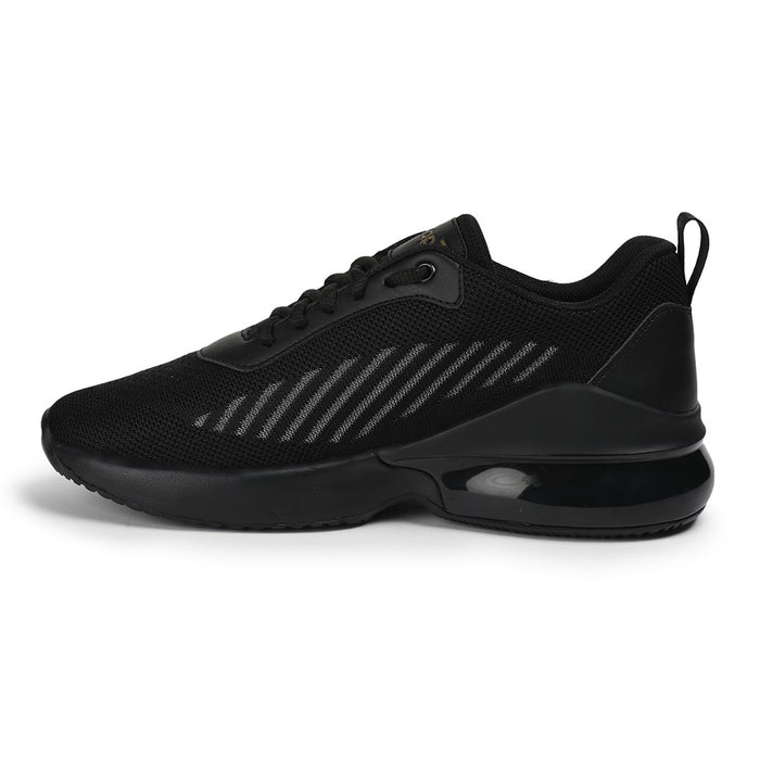 Leap7X Virat Men Black Sports Lacing Shoes By Liberty