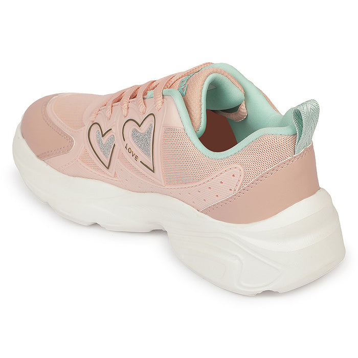 Leap7X WALTER-1L Peach Sports Non lacing Walking Shoes for Kids by Liberty