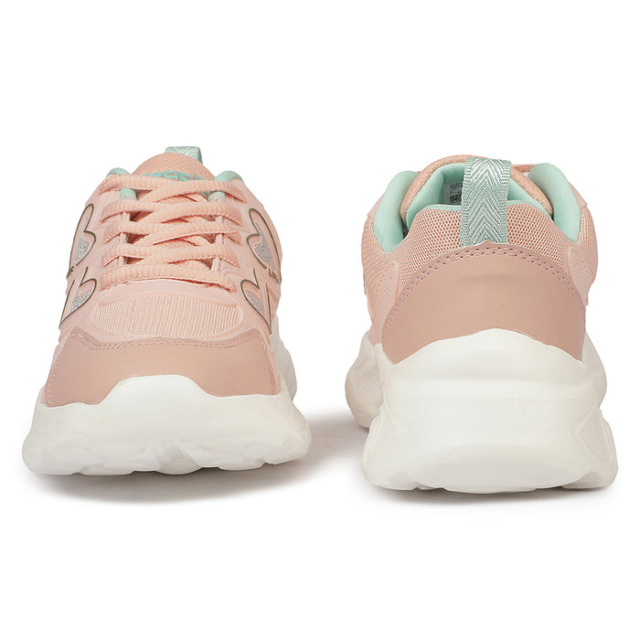 Leap7X WALTER-1L Peach Sports Non lacing Walking Shoes for Kids by Liberty