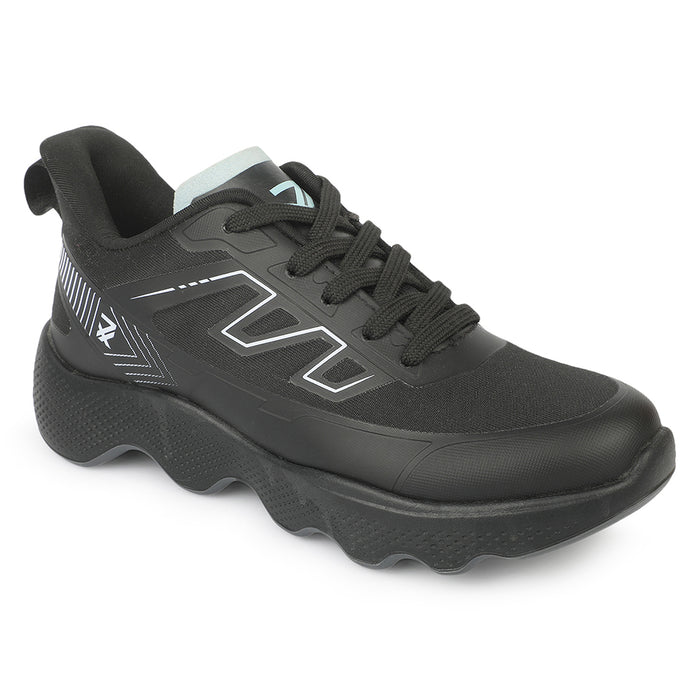 Leap7X WAVERIDE4L Black Sports Lacing Running Shoes for Women by Liberty