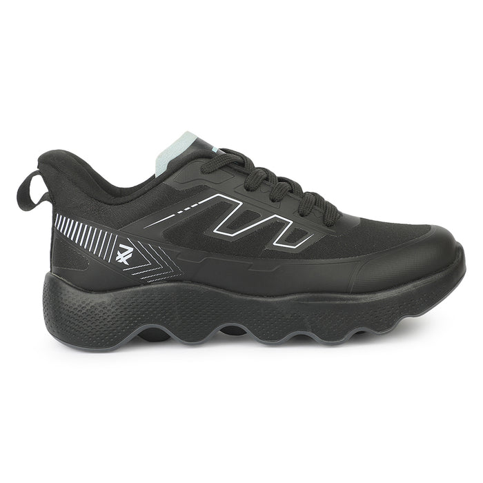 Leap7X WAVERIDE4L Black Sports Lacing Running Shoes for Women by Liberty