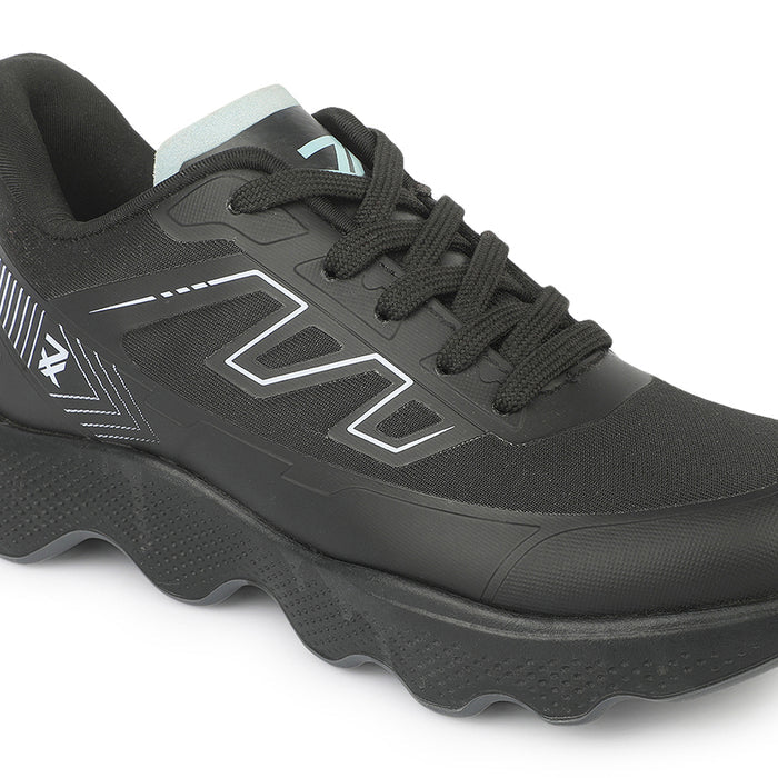 Leap7X WAVERIDE4L Black Sports Lacing Running Shoes for Women by Liberty