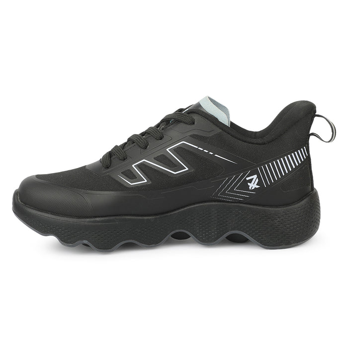Leap7X WAVERIDE4L Black Sports Lacing Running Shoes for Women by Liberty