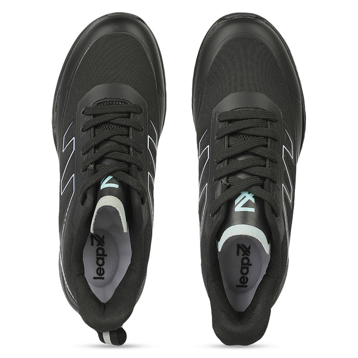 Leap7X WAVERIDE4L Black Sports Lacing Running Shoes for Women by Liberty