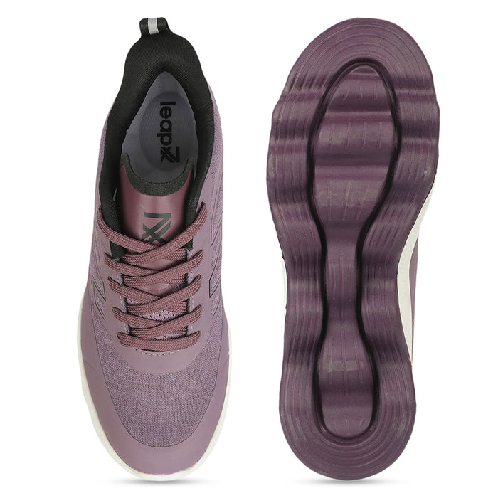 Leap7X WAVERIDE4L Purple Sports Lacing Running Shoes for Women by Liberty