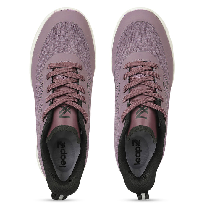 Leap7X WAVERIDE4L Purple Sports Lacing Running Shoes for Women by Liberty