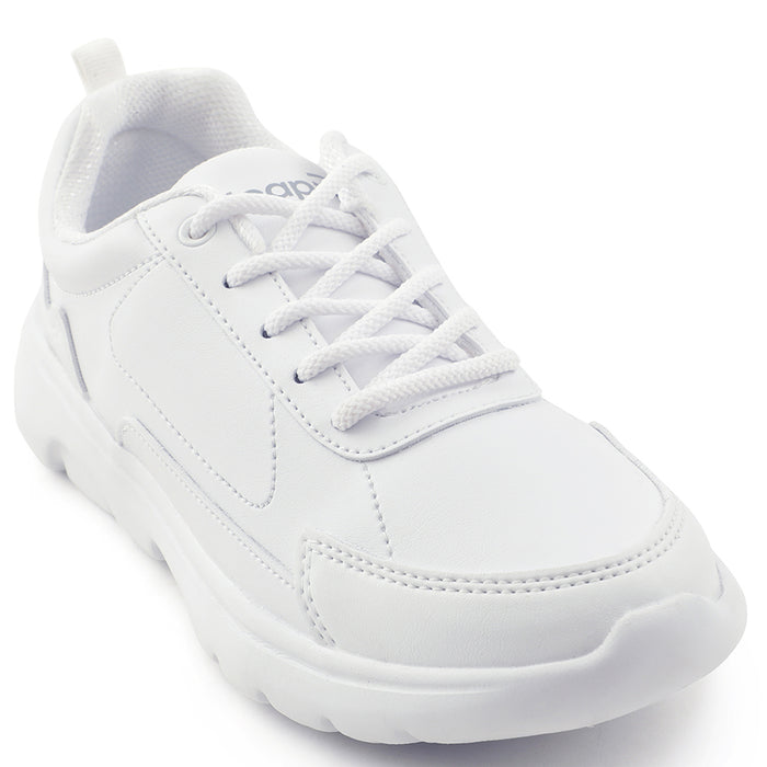 Leap7x White Lacing Uniform School Shoes For Kids SCHLSTAR-L By Liberty