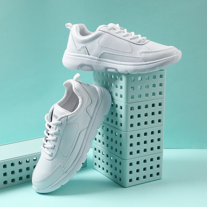 Leap7x White Lacing Uniform School Shoes For Kids SCHLSTAR-L By Liberty
