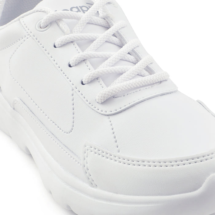 Leap7x White Lacing Uniform School Shoes For Kids SCHLSTAR-L By Liberty