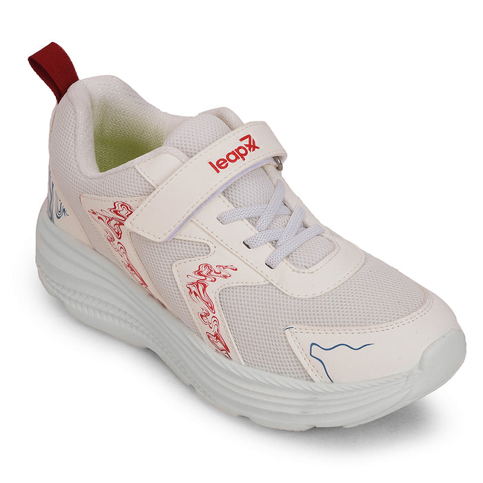 Leap7x White Sports Lacing Running Shoes For Kids ELENOR-2LE By Liberty