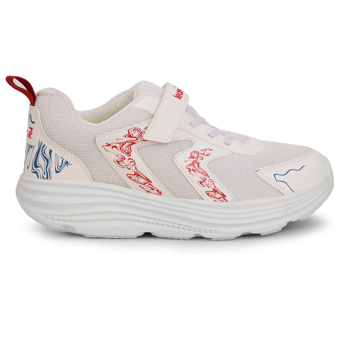 Leap7x White Sports Lacing Running Shoes For Kids ELENOR-2LE By Liberty
