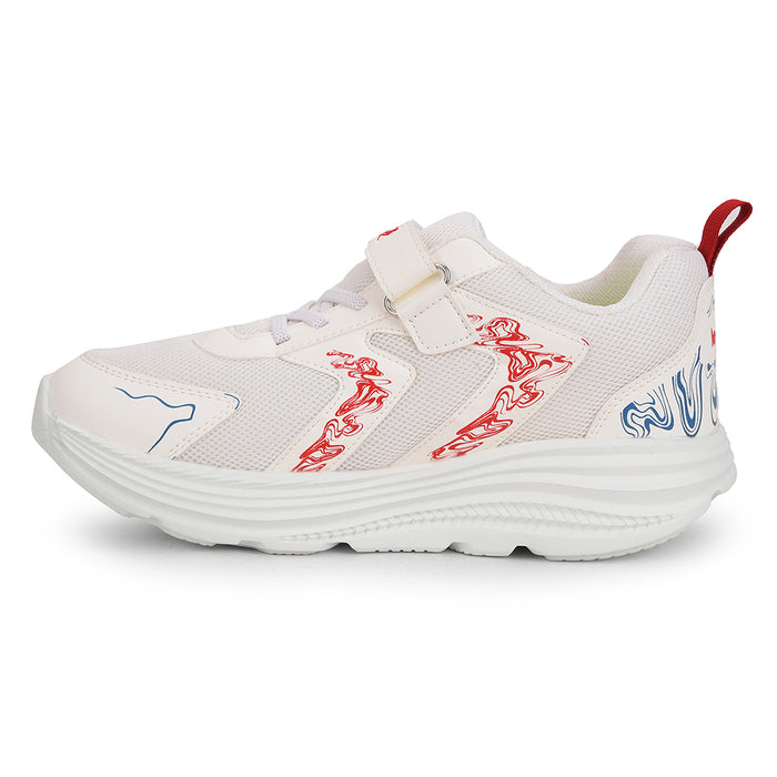 Leap7x White Sports Lacing Running Shoes For Kids ELENOR-2LE By Liberty
