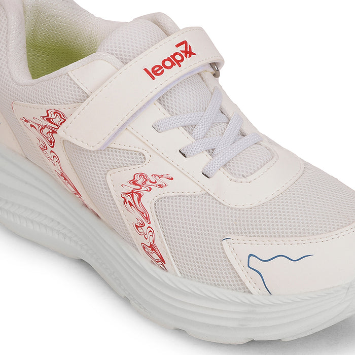 Leap7x White Sports Lacing Running Shoes For Kids ELENOR-2LE By Liberty
