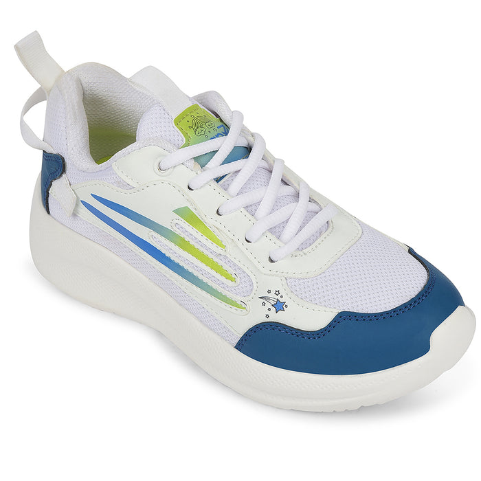 Leap7X White Sports Lacing Running Shoes For Kids Ryan 1L By Liberty