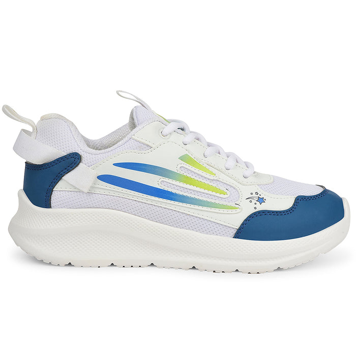 Leap7X White Sports Lacing Running Shoes For Kids Ryan 1L By Liberty