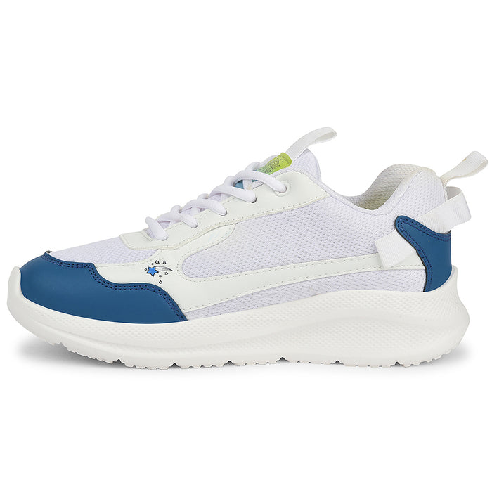 Leap7X White Sports Lacing Running Shoes For Kids Ryan 1L By Liberty