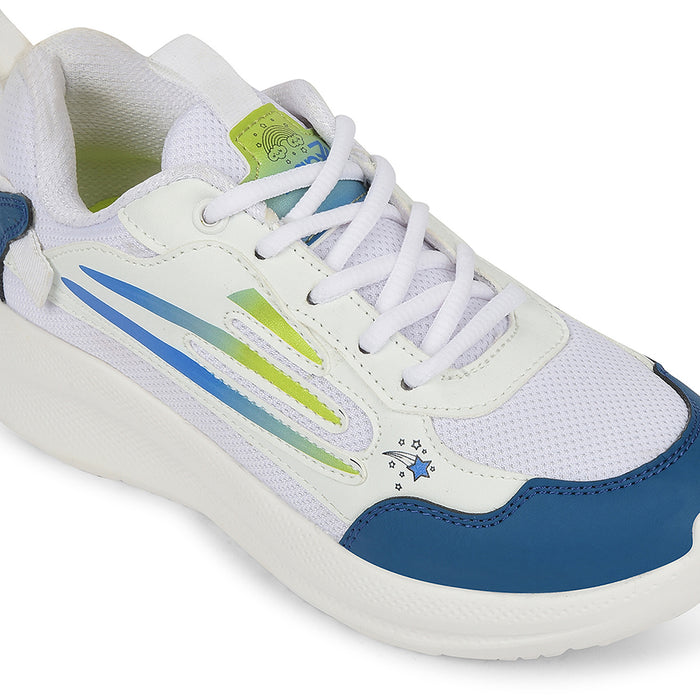 Leap7X White Sports Lacing Running Shoes For Kids Ryan 1L By Liberty