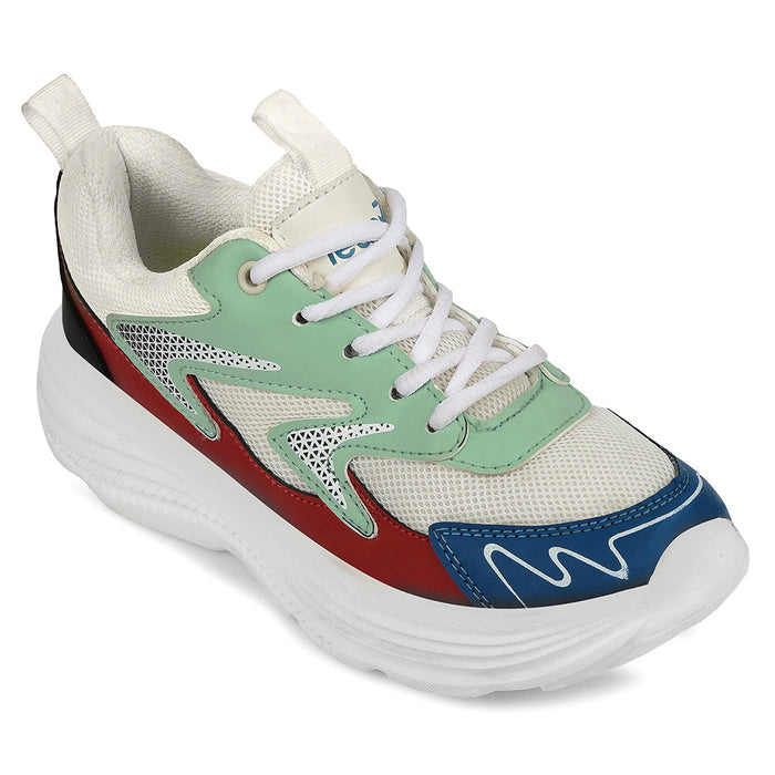 Leap7X White Sports Lacing Running Shoes For Kids Vista L By Liberty
