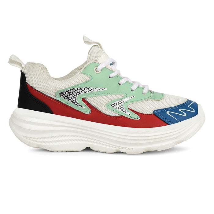 Leap7X White Sports Lacing Running Shoes For Kids Vista L By Liberty