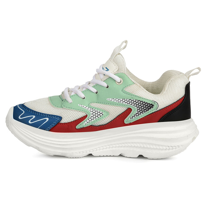 Leap7X White Sports Lacing Running Shoes For Kids Vista L By Liberty