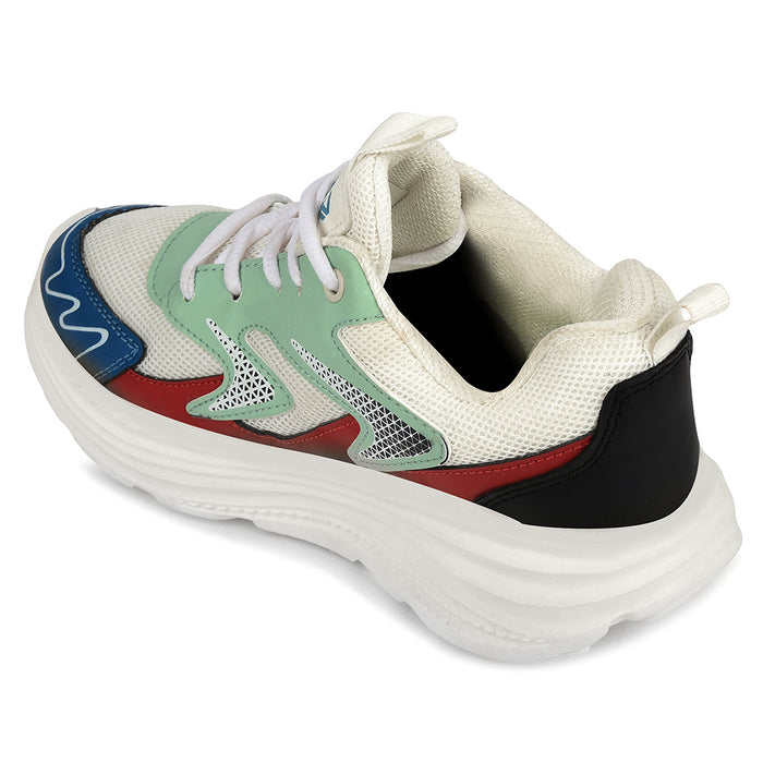Leap7X White Sports Lacing Running Shoes For Kids Vista L By Liberty
