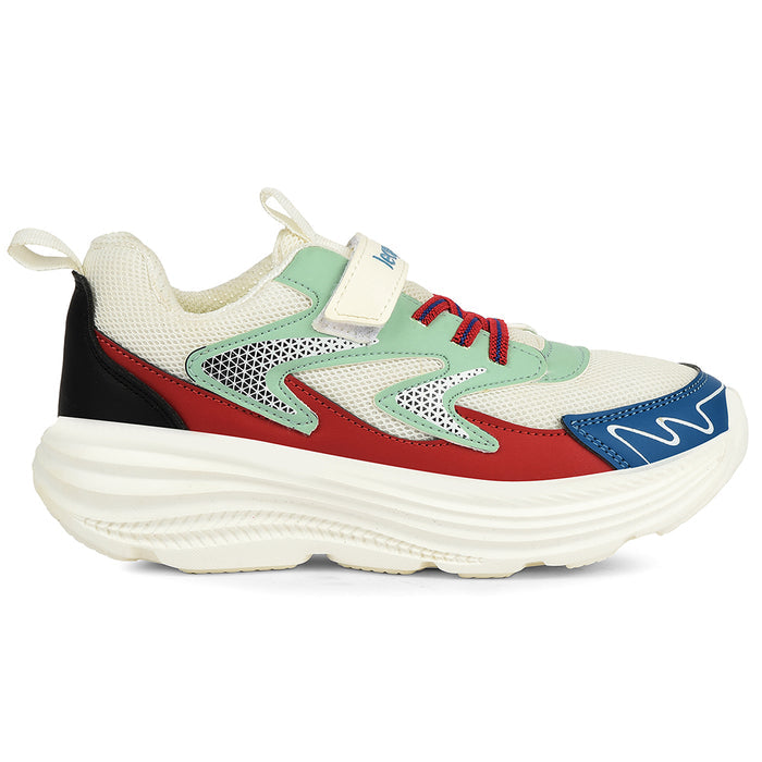 Leap7X White Sports Non Lacing Walking Shoes For Kids Vista V By Liberty