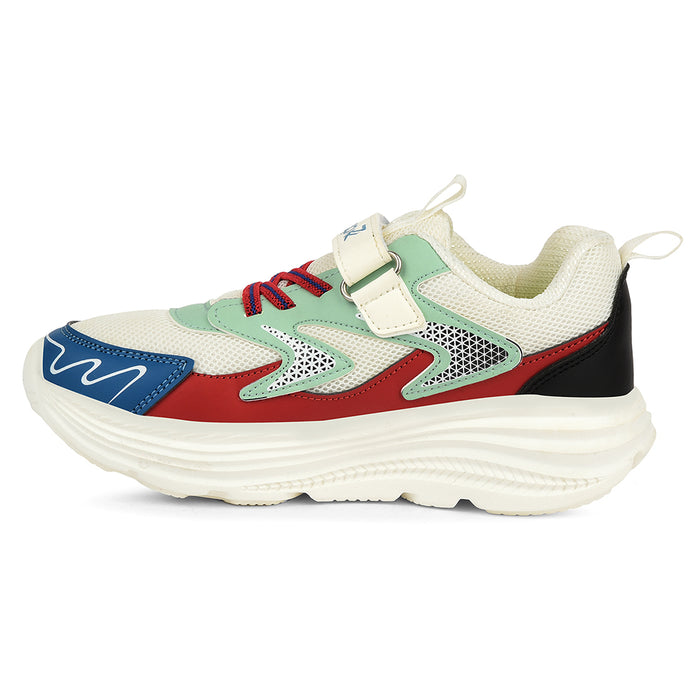 Leap7X White Sports Non Lacing Walking Shoes For Kids Vista V By Liberty