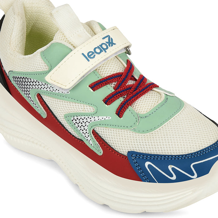 Leap7X White Sports Non Lacing Walking Shoes For Kids Vista V By Liberty