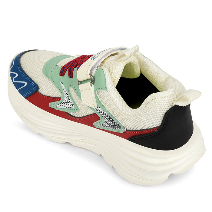 Leap7X White Sports Non Lacing Walking Shoes For Kids Vista V By Liberty