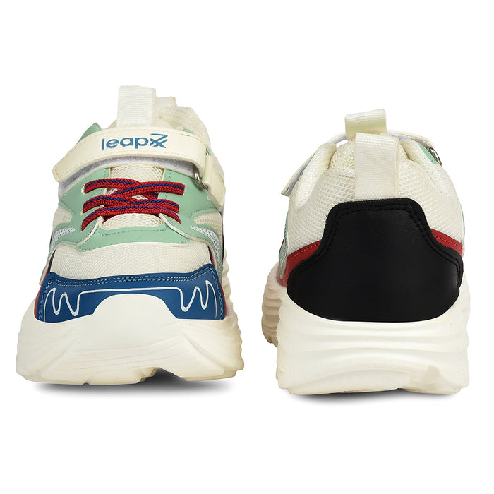 Leap7X White Sports Non Lacing Walking Shoes For Kids Vista V By Liberty