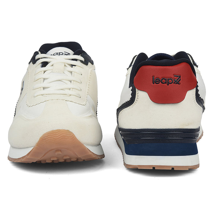 Leap7X White Sporty Casual Lacing Sneakers For Men Cristo 1 By Liberty