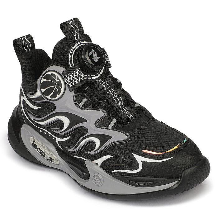 Leap7X ZLP-XK-10 Black Sports Non lacing Walking Shoes for Kids By Liberty