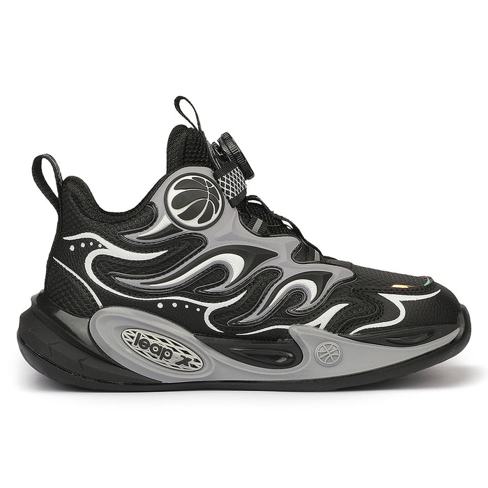 Leap7X ZLP-XK-10 Black Sports Non lacing Walking Shoes for Kids By Liberty