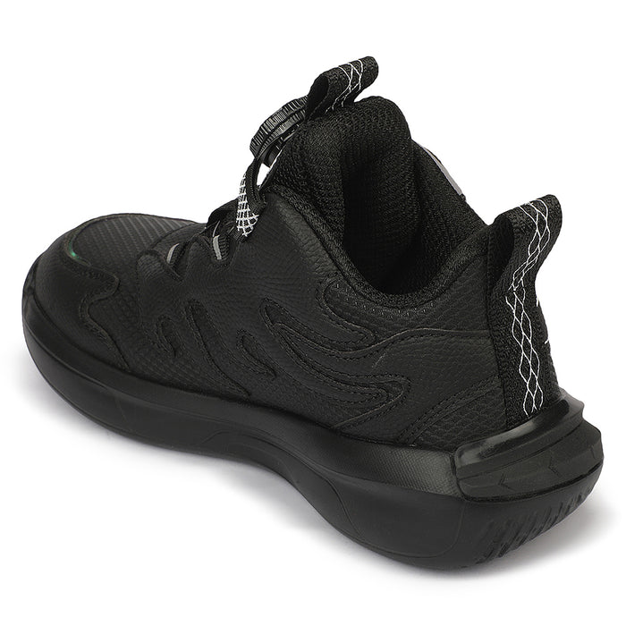 Leap7X ZLP-XK-10 Black Sports Non lacing Walking Shoes for Kids By Liberty