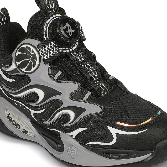 Leap7X ZLP-XK-10 Black Sports Non lacing Walking Shoes for Kids By Liberty