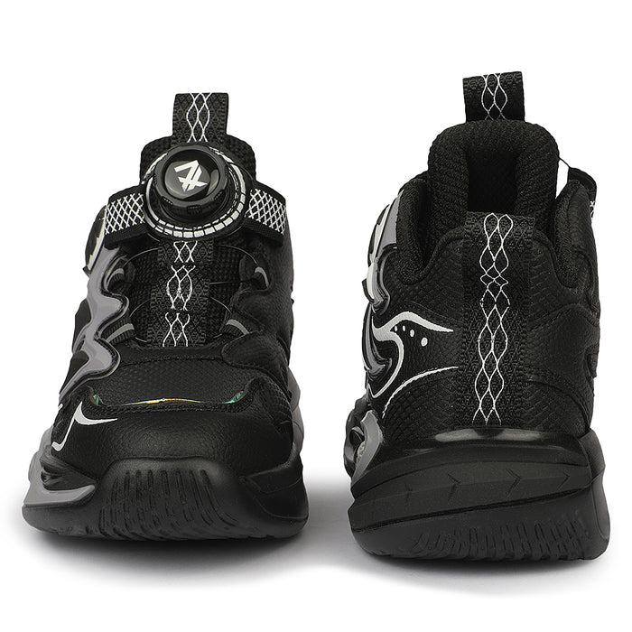 Leap7X ZLP-XK-10 Black Sports Non lacing Walking Shoes for Kids By Liberty