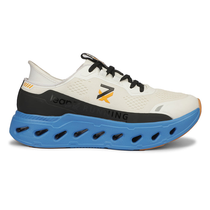 Leap7X ZLP-XM-16 Airflow Outsoles White Sports Lacing Running Shoes for Men by Liberty