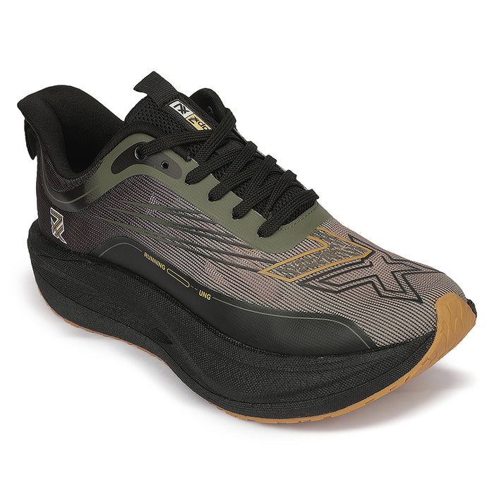 Leap7X ZLP-XM-19 Olive Green Sports Lacing Running Shoes for Men By Liberty