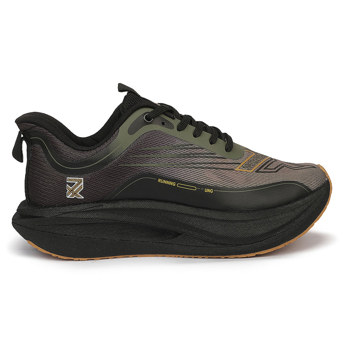 Leap7X ZLP-XM-19 Olive Green Sports Lacing Running Shoes for Men By Liberty
