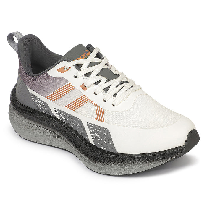 Leap7X ZLP-XM-20 Beige Sports Lacing Running Shoes for Men By Liberty