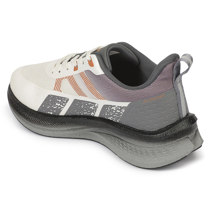 Leap7X ZLP-XM-20 Beige Sports Lacing Running Shoes for Men By Liberty