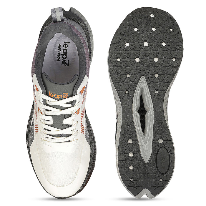 Leap7X ZLP-XM-20 Beige Sports Lacing Running Shoes for Men By Liberty