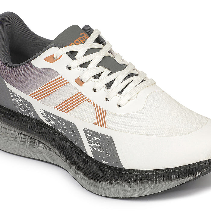 Leap7X ZLP-XM-20 Beige Sports Lacing Running Shoes for Men By Liberty