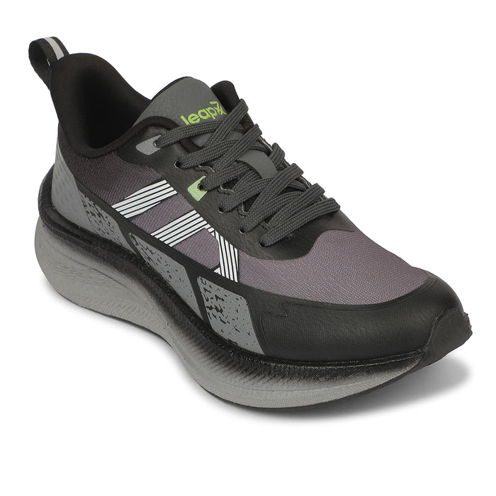 Leap7X ZLP-XM-20 Black Sports Lacing Running Shoes for Men by Liberty